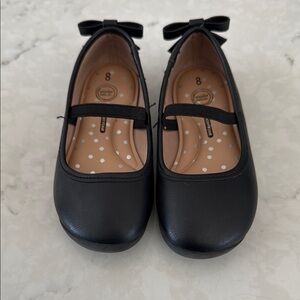 Wonder Nation Black Dress Shoes with Bow Detail